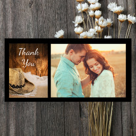 Cowboy Hat und Barn Wood Western Hochzeit Vielen D Dankeskarte