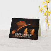Cowboy Hat und Boots Beileid Karte (Gelbe Blume)