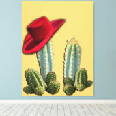 Cowboy Hat und Cactus Leinwanddruck (Insitu (Holzboden))
