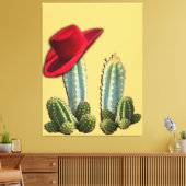 Cowboy Hat und Cactus Leinwanddruck (Insitu (Wohnzimmer))