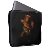 Cowboy Hat und Lederstiefel Maskuline personalisie Laptopschutzhülle (Vorne Rechts)