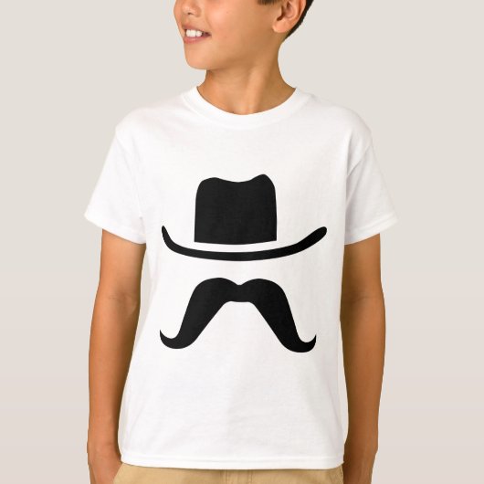 Cowboy Hat und Mustache T-Shirt (Vorderseite)