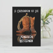 Cowboy Hat und Seidenfeier der Einladung zum Leben (Stehend Vorderseite)