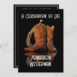 Cowboy Hat und Seidenfeier der Einladung zum Leben
