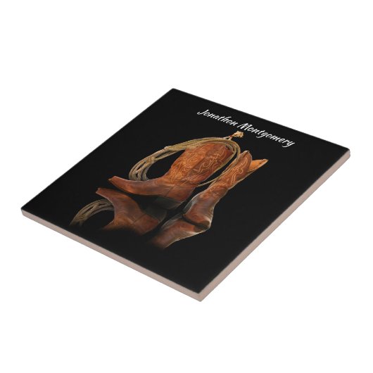 Cowboy Hat und Seil Fliese (Seite)