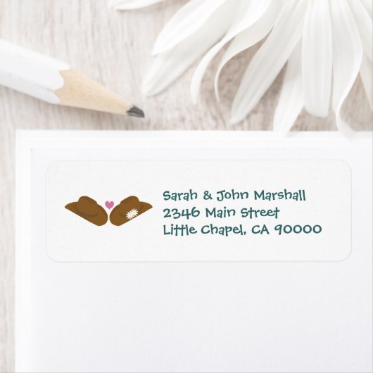Cowboy Hat Wedding Label (Insitu)