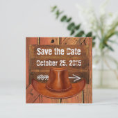 Cowboy Hat Western Rustikale Einladung (Stehend Vorderseite)