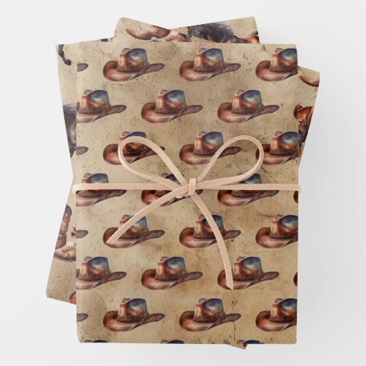 Cowboy Hats Boots Cowhide Geschenkpapier Set (Beispiel)