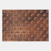 Cowboy Hats Boots Cowhide Holzleder Geschenkpapier Set (Vorderseite)