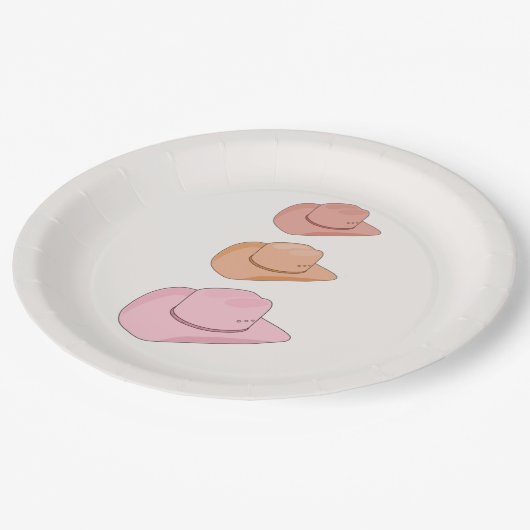 Cowboy Hats Pappteller (Schrägansicht)