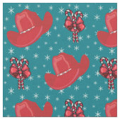 Cowboy Hats und Candy Canes Holiday Stoff (Nahaufnahme)
