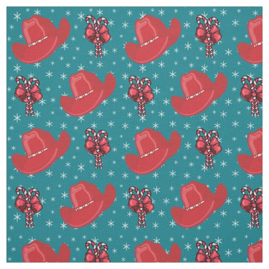 Cowboy Hats und Candy Canes Holiday Stoff (Muster)