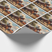 Cowboy Herding Cattle on Horseback Geschenkpapier (Ecke)
