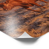 Cowboy Herding Cows at Sunset Fotodruck (Ecke)