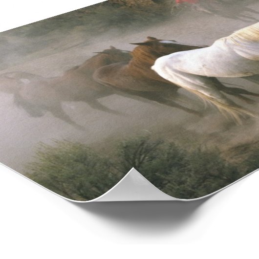 Cowboy Herding Poster (Ecke)