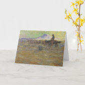 Cowboy Herding Rind auf der Range von Lon Megargee Karte (Gelbe Blume)
