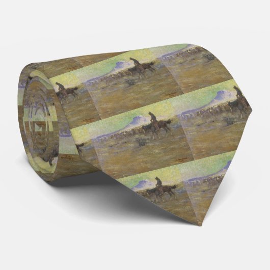 Cowboy Herding Rind auf der Range von Lon Megargee Krawatte (Gerollt)