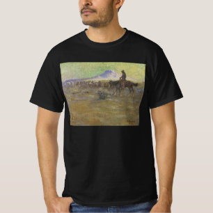 Cowboy Herding Rind auf der Range von Lon Megargee T-Shirt