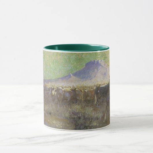 Cowboy Herding Rind auf der Range von Lon Megargee Tasse (Zentrum)