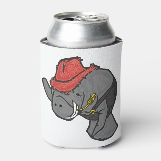 Cowboy-Herrenhaus in Overalls Dosenkühler (Kanne Vorderseite)