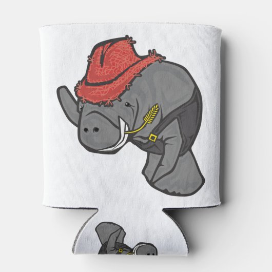 Cowboy-Herrenhaus in Overalls Dosenkühler (Rückseite)