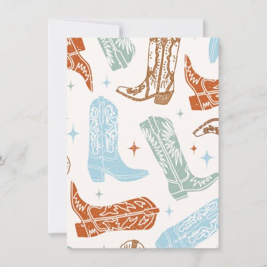 Cowboy High-Chair Banner Card Ende Stück Einladung (Vorderseite)