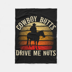 Cowboy Hintern Drive Me Nuts Western Rodeo Horseck Fleecedecke