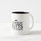 Cowboy-Hintern fahren mich Nuts Zweifarbige Tasse (VorderseiteRechts)