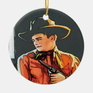 Cowboy, hinzufügen, Text bearbeiten Keramik Ornament