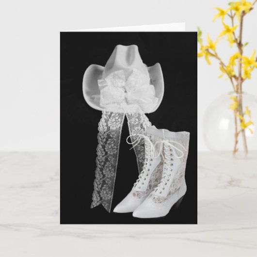 Cowboy-Hochzeit Karte (Gelbe Blume)