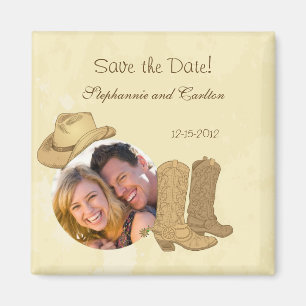 Cowboy Hochzeitsankündigung Magnet