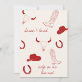 Cowboy-Hochzeitsthema Save The Date (Rückseite)