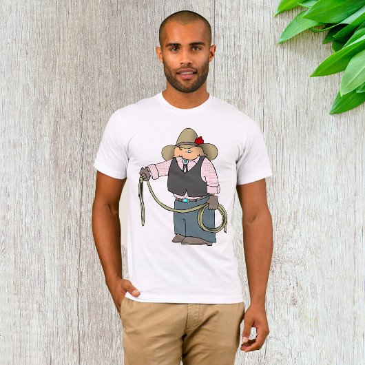 Cowboy Holding A Lasso Mens T - Shirt