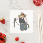 Cowboy Holding a Lasso Paper Napkins Serviette (Beispiel)