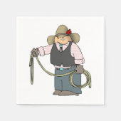 Cowboy Holding a Lasso Paper Napkins Serviette (Vorderseite)