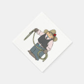 Cowboy Holding a Lasso Paper Napkins Serviette (Ecke)
