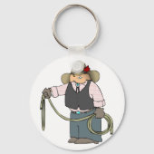Cowboy Holding a Lasso Schlüsselanhänger (Vorderseite)