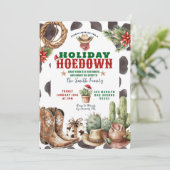 Cowboy Holiday Hoedown Einladung (Stehend Vorderseite)