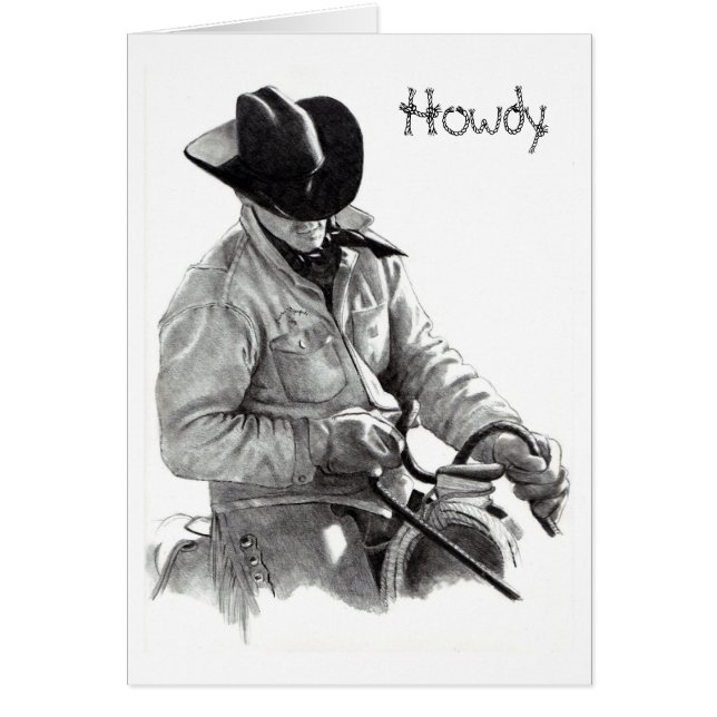COWBOY,:HORSE Art HOWDY CARD (Vorne)