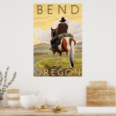 Cowboy & Horse - Bend, Oregon Poster (Küche)