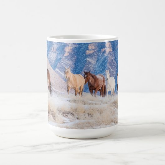 Cowboy Horse Drive auf der Hideout Ranch Kaffeetasse (Mittel)