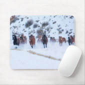 Cowboy Horse Drive | Hideout Ranch Muschel, Wyomin Mousepad (Mit Mouse)