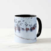 Cowboy Horse Drive | Hideout Ranch Muschel, Wyomin Tasse (VorderseiteRechts)