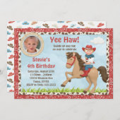 Cowboy Horse Geburtstagsparty Einladung (Vorne/Hinten)