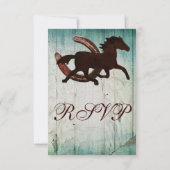 Cowboy Horse Horseshoe Country Style Wedding RSVP (Rückseite)
