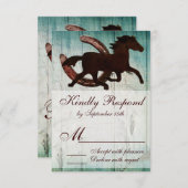Cowboy Horse Horseshoe Country Style Wedding RSVP (Vorne/Hinten)
