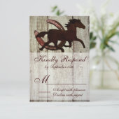 Cowboy Horse Horseshoe Country Style Wedding RSVP Karte (Stehend Vorderseite)