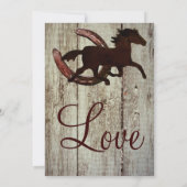 Cowboy Horse Horseshoe Country Wedding Einladungen (Rückseite)