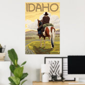 Cowboy & Horse - Idaho Poster (Heimbüro)