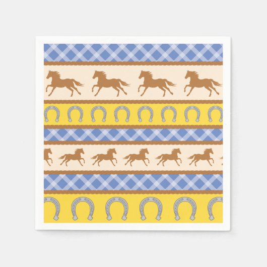 Cowboy Horse Kid's Geburtstagsparty Thema Serviette (Vorderseite)